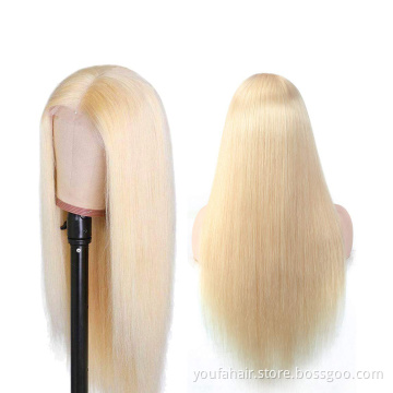 613 Blond Lace Front Human Hair Wigs For Black Women Brazilian Virgin Cuticle Aligned Hair Wig Unprocessed Transparent Lace Wig